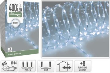 HOMESTYLING Božična svetlobna veriga hladno bela 400 LED / 12 m