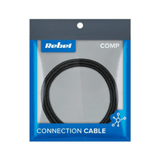 Rebel USB kabel magnetni 2.0 M.- mikro - lightning -C. M., črne barve, 1m