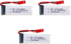 YUNIQUE GREEN-CLEAN 3pcs Polnilna lipo baterija (3.7V 500mAh) za RC Quadcopter Drones UDI U817 U817 U817A U818A WLtoys V959 V969 V979 V989 V999 V929 V949 V212 V222 RC