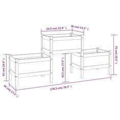 Vidaxl Cvetlično korito medeno rjavo 178,5x44x75 cm trdna borovina