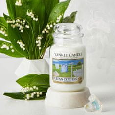 Yankee Candle Classic Dišeča sveča v steklu velika Clean Cotton 623 g