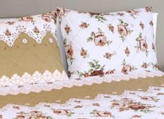 Dvoposteljna bombažna odeja - 1 kos 200x220, 2 kosa 70x90 cm (širina 200 cm x dolžina 220 cm) - Rose