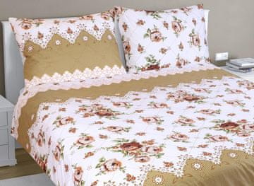 Dvoposteljna bombažna odeja - 1 kos 200x220, 2 kosa 70x90 cm (širina 200 cm x dolžina 220 cm) - Rose