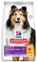 Hill's Sensitive Stomach & Skin Adult Medium suha hrana za pse, s piščancem, 14 kg
