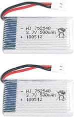 YUNIQUE GREEN-CLEAN  2pcs Polnilne lipo baterije 3.7v, 500mAh Lipo za RC drone Štirikopterji Syma X5 X5C X5SC X5SW, Cheerson CX-30W, Skytech M68, Wltoys F949, JJRC H5C