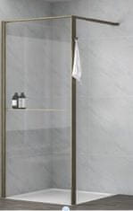 Armal Tuš fiksna stena WALK IN 140x200 cm, alu profil imitacija hrast temni, prozorno steklo, prečni nosilec 