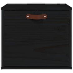 Vidaxl Stenska omarica črna 40x30x35 cm trdna borovina