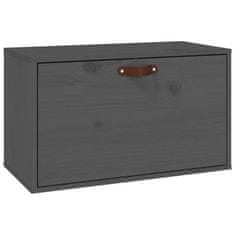 Vidaxl Stenska omarica siva 60x30x35 cm trdna borovina
