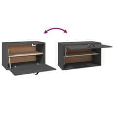 Vidaxl Stenska omarica siva 60x30x35 cm trdna borovina