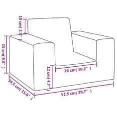 Vidaxl Otroški kavč moder mehak pliš