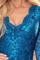 Numoco Ženska čipkasta obleka Nicolle morsko modra XXL