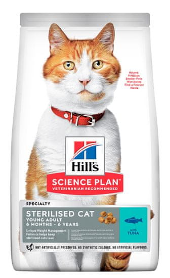 Hill's Young Adult Sterilised suha hrana za mačke, tuna, 300 g