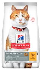 Hill's Young Adult Sterilised suha hrana za mačke, piščanec, 1,5 kg
