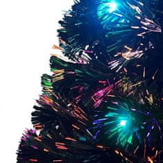 Vidaxl Osvetljena novoletna jelka s stojalom in LED 210 cm optična vlakna