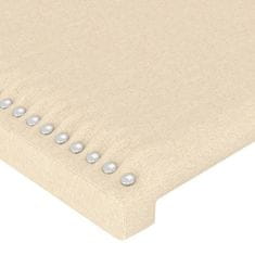Greatstore LED posteljno vzglavje krem 80x5x118/128 cm blago