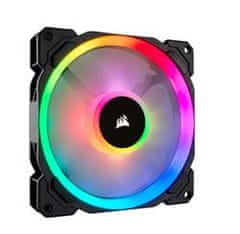 Corsair Ventilator serije LL, LL140 RGB, 140 mm ventilator z dvojno svetlobno zanko RGB LED PWM, enojni paket