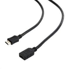 C-Tech CABLEXPERT Kabel HDMI-HDMI 1,8 m, 1.4, M/F, zaščiten, pozlačeni kontakti, podaljšek, črn