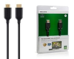 Belkin Zlati kabel HDMI visoke hitrosti z ethernetom in podporo 4K/UltraHD, 5 m