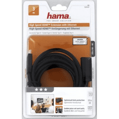 Hama Podaljševalni kabel HDMI, vtičnica, pozlačen, 3*, 3 m
