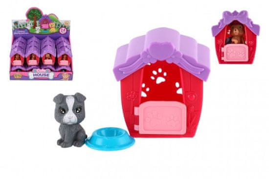 Teddies Hišica za hišne ljubljenčke z dodatki iz plastike 6x7cm 2 vrsti