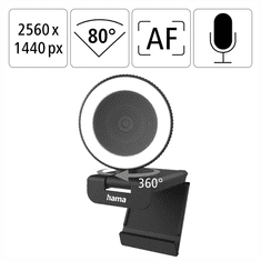 Hama Spletna kamera QHD s krožno svetlobo C-800 Pro, daljinski upravljalnik