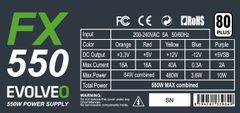 Evolveo FX 550/550W/ATX/80PLUS 230V EU/Bulk