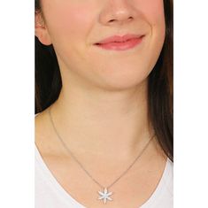 Amen Čudovita srebrna ogrlica iz kubičnega cirkonija cvet življenja CLFLLIBNZ3 (verižica, obesek)