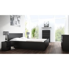Topeshop Topeshop MALWA nočna omarica M2 CZERŃ, 2 predala, črna