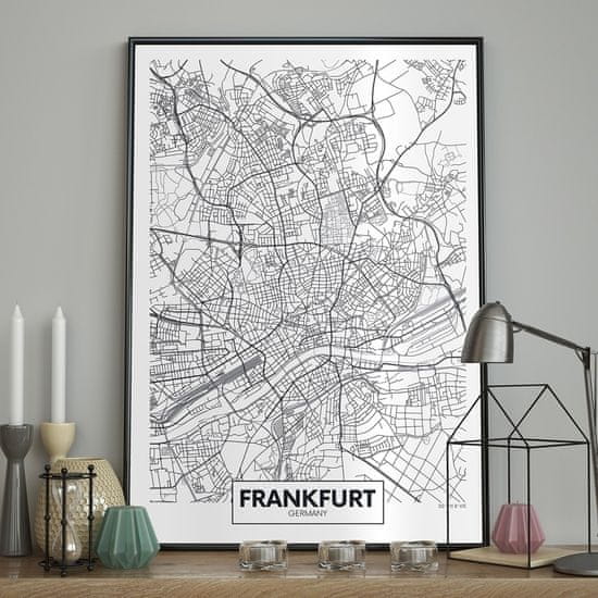 FLHF Zemljevid plakat bela DecoKing