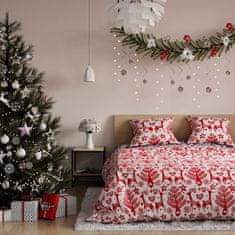 FLHF Snuggy rdeča tiskana božična posteljnina 200x220+80x80*2 AmeliaHome