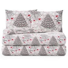 FLHF Snuggy siva tiskana božična posteljnina 200x200+80x80*2 AmeliaHome