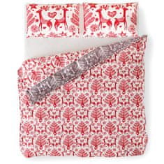 FLHF Snuggy rdeča tiskana božična posteljnina 160x200+70x80*2 AmeliaHome