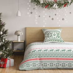 FLHF Snuggy zelena tiskana božična posteljnina 155x200_80x80*1 AmeliaHome