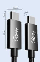 PremiumCord USB4 40Gbps 8K@60Hz Thunderbolt 3 certificiran USB-IF 1m kabel