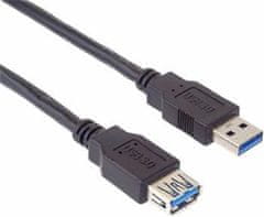 PremiumCord USB 3.0 Super-speed 5Gbps A-A podaljšek, MF, 9-pinski, 0,5 m