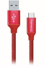 ColorWay podatkovni kabel Usb /USB-C/ 1m/ 2,1A/ rdeča