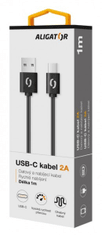 Aligator Podatkovni kabel 2A, USB-C črn