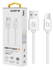 Aligator Podatkovni kabel 2A, USB-C, bel