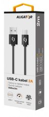 Aligator Podatkovni kabel 2A USB-C 2 m črn