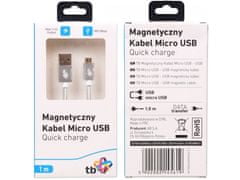 TB TOUCH magnetni kabel Micro USB srebrn 1m
