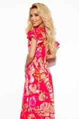 Numoco Ženska cvetlična obleka Lidia roza XXL
