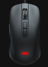 AOC GM300 gaming miška, 6.2K DPI, RGB, USB, črna (GM300B)