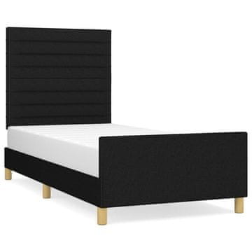 Vidaxl posteljni okvir brez vzmetnice Črna 90x200cm Tkanina