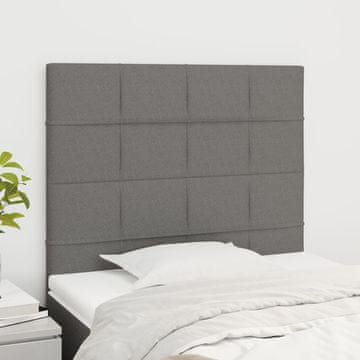 Vidaxl vidaXL Vzglavja za posteljo, 2 kosa, temno siva, 90x5x78/88 cm, blago