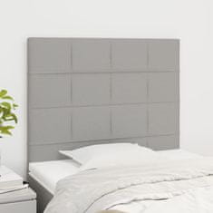 Vidaxl Posteljno vzglavje 2 kosa svetlo sivo 100x5x78/88 cm blago