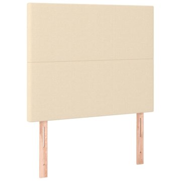 Vidaxl Vzglavje postelje kremne barve 100x5x118/128 cm blago