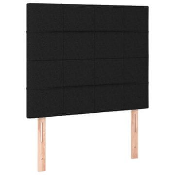Vidaxl Vzglavje postelje črno 100x5x118/128 cm blago