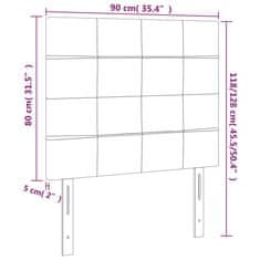 Vidaxl Posteljno vzglavje 2 kosa temno sivo 90x5x78/88 cm blago