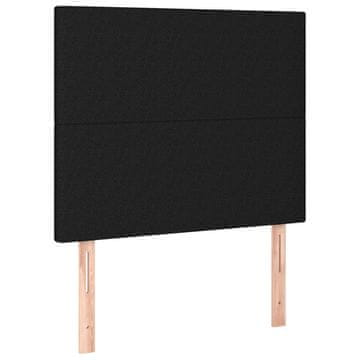 Vidaxl Vzglavje postelje črno 100x5x118/128 cm blago