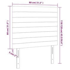 Vidaxl Posteljno vzglavje 2 kosa temno sivo 80x5x78/88 cm blago